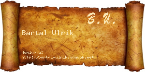 Bartal Ulrik névjegykártya